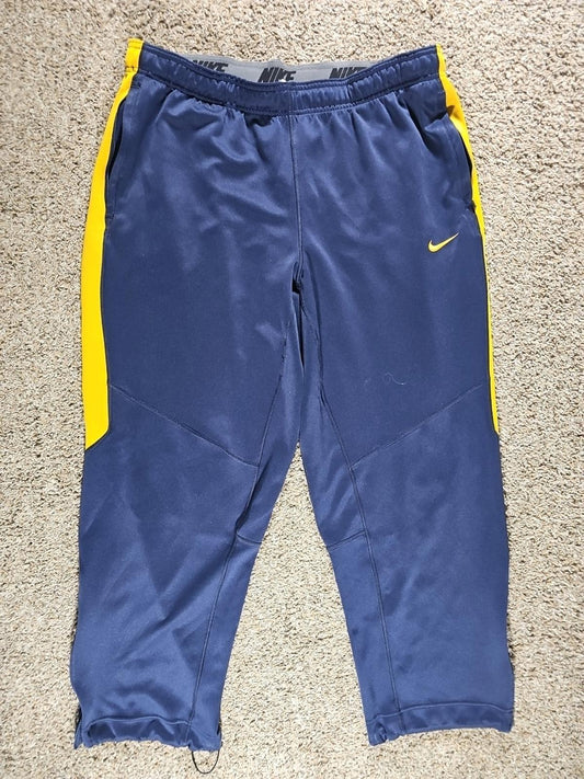Nike Dri-Fit XL Blue Gold Athletic Pants