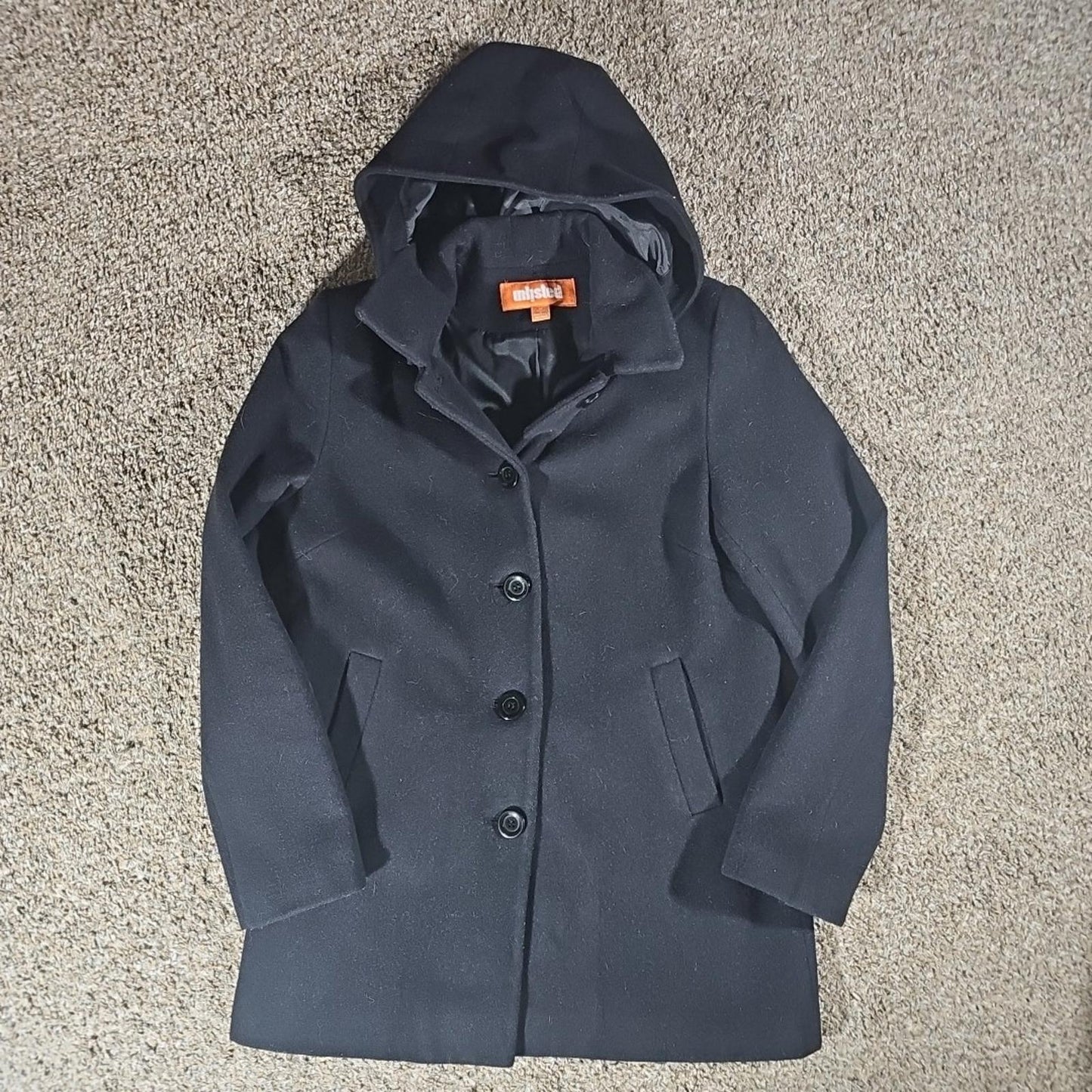 Unlisted Sz M Black Hooded Peacoat