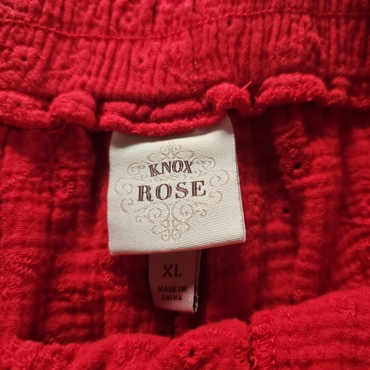 Knox Rose XL Red Floral Doiley Shorts