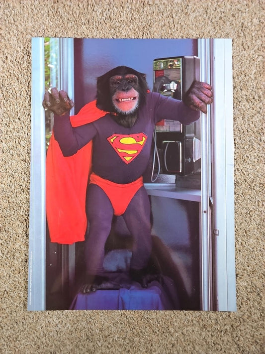1992 scholastic book fair superman monkey in phonebooth 24x18 poster picture