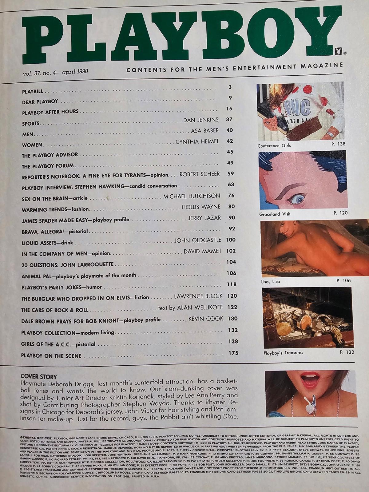 Playboy April 1990 APR Centerfold Included Fragrances Girls Of The ACC