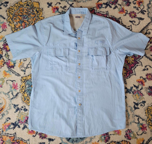 G.H.Bass & Co Mens XL Explorer Series Button Down Shirt fish