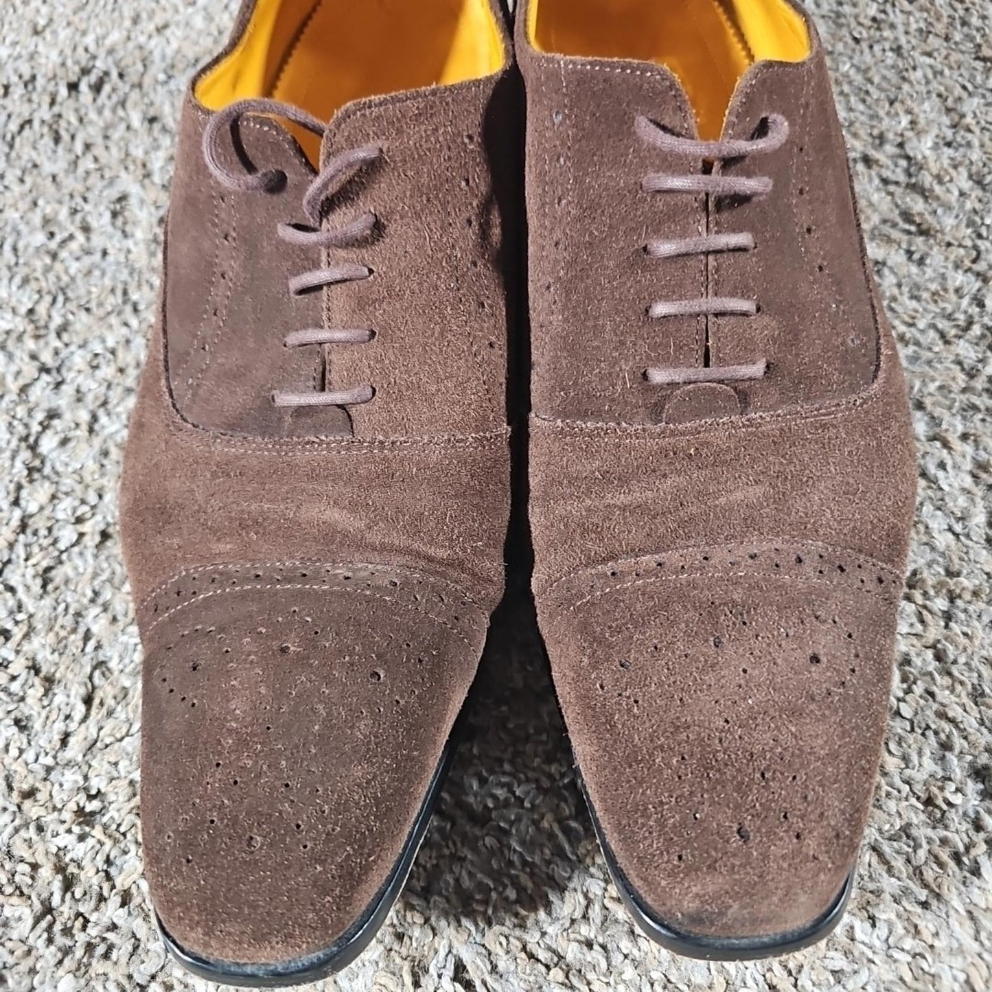 Undandy Genuine Leather Brown Wingtip Shoes Sz 46