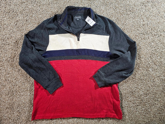 Club Room Mens French Rib 1/4-Zip Sweater Multicolor XL NWT