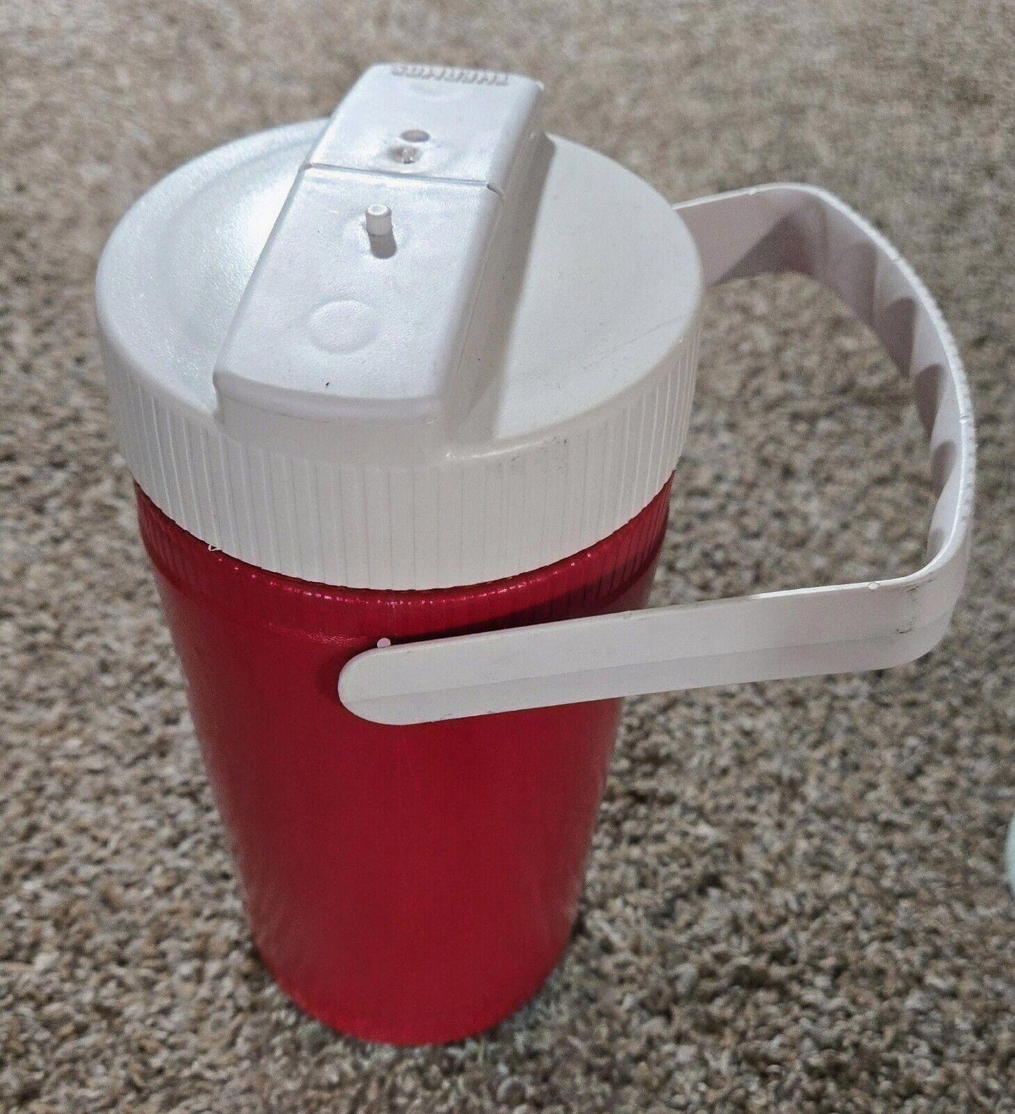Jack Link's Meat Snacks Thermos Water Jug Travel Handle Red White Made In USA