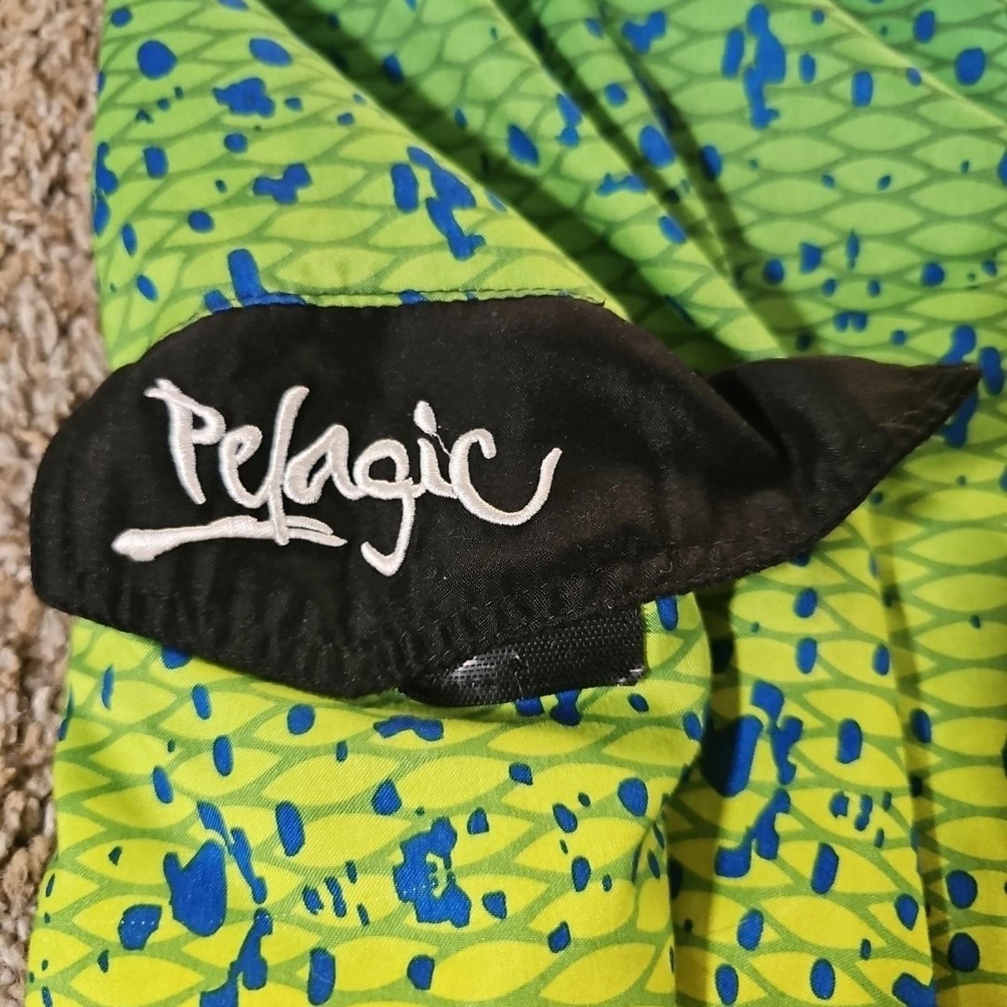 Pelagic Board Shorts Mens 32 Green Yellow Mahi Swim Trunks