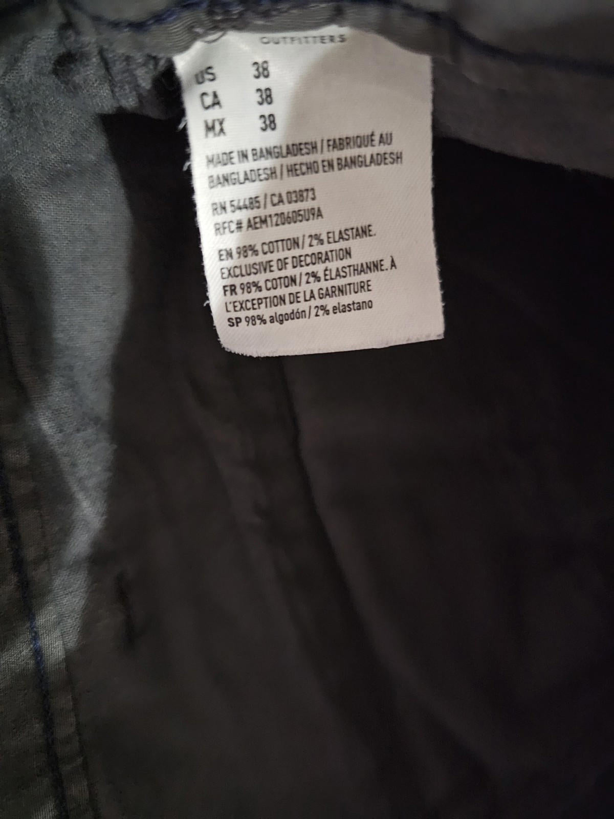AEO American Eagle Outfitters Next Level Flex Shorts 38 Gray