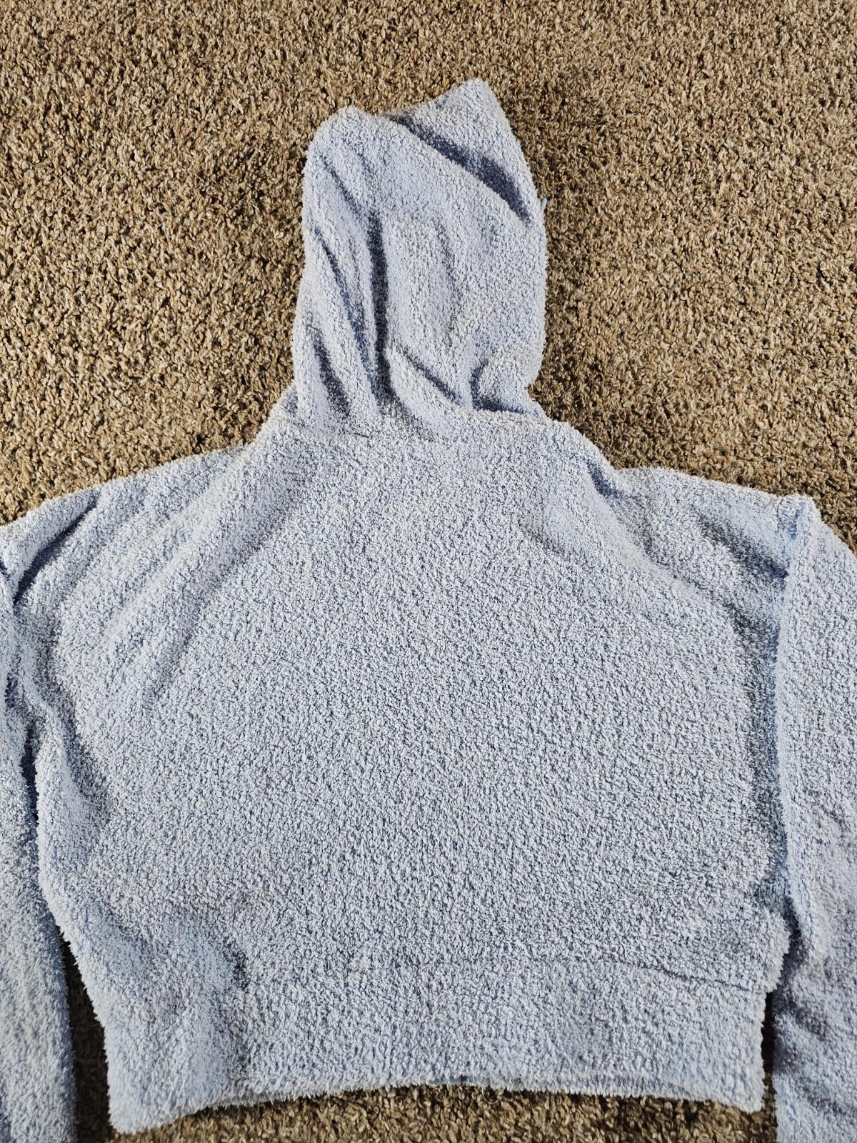 Flirtitude Active Full Zip Hooded Cropped Sweater Small Blue
