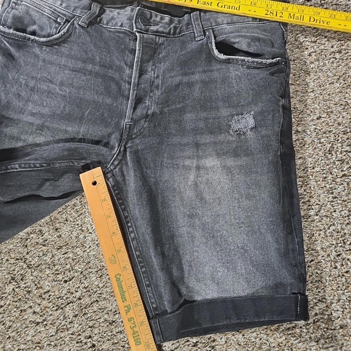 &Denim Sz 36 Slim Fit Shorts Black