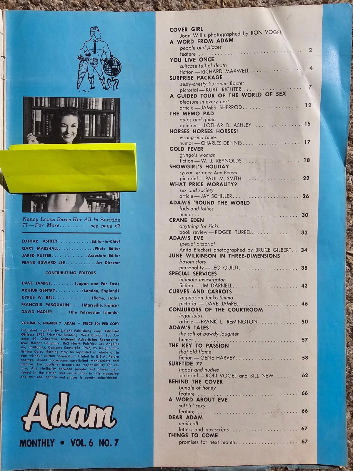 Adam volume 6 no. 7 magazine