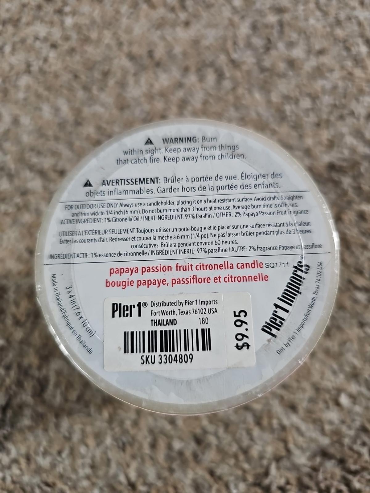pier 1 imports papaya passion fruit citronella candle