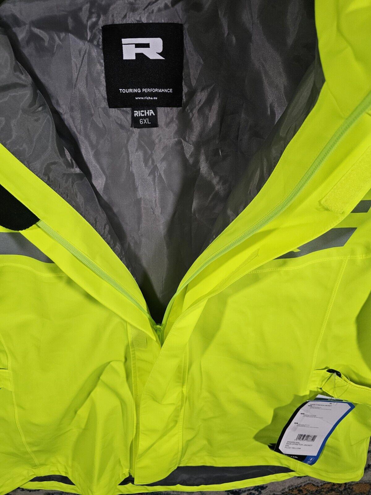 Richa Rain stretch jacket Hi Vis Riding Motorcycle 6XL NWT