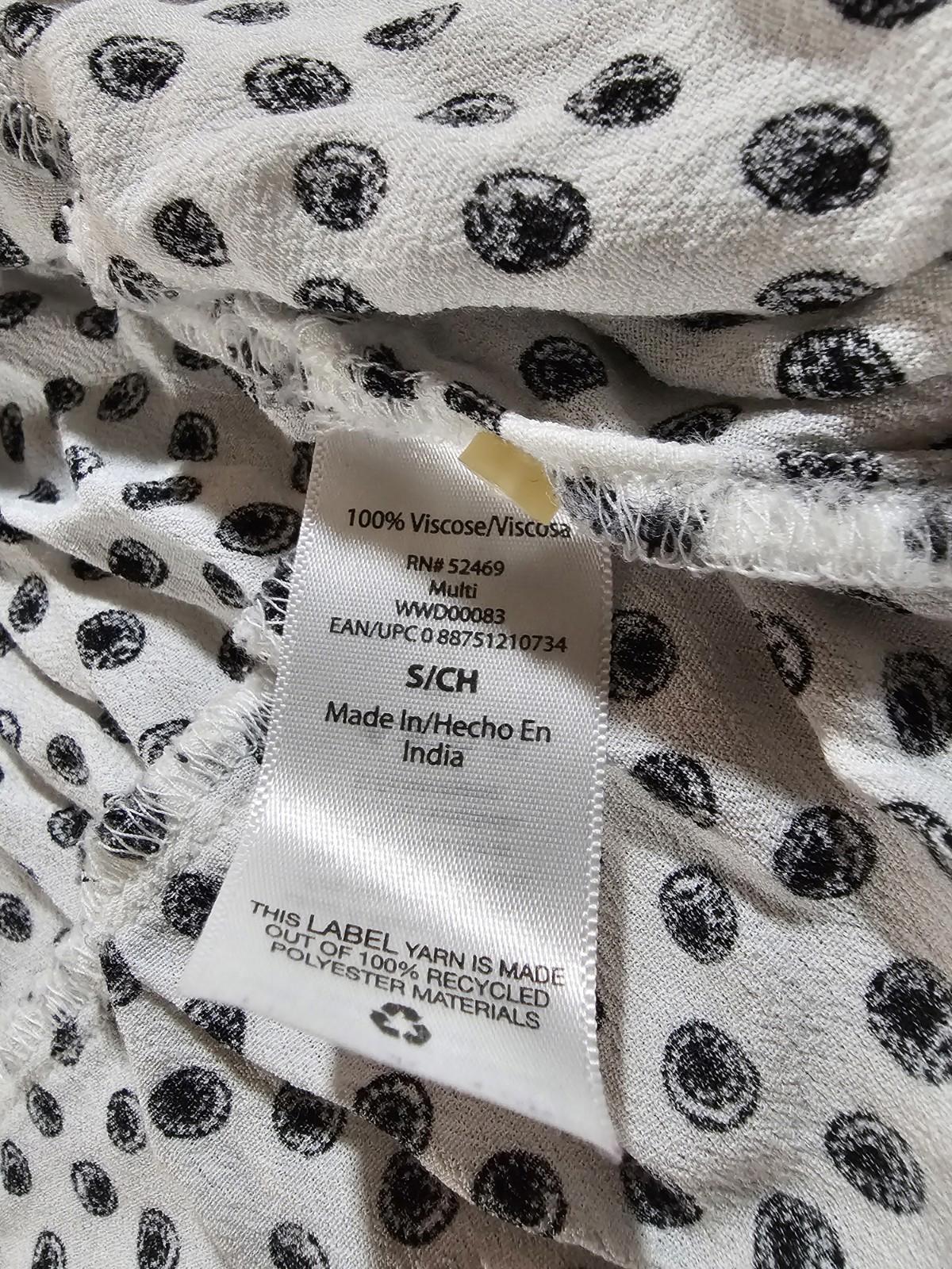 Free Assembly White Polka Dot Circle Dress Small