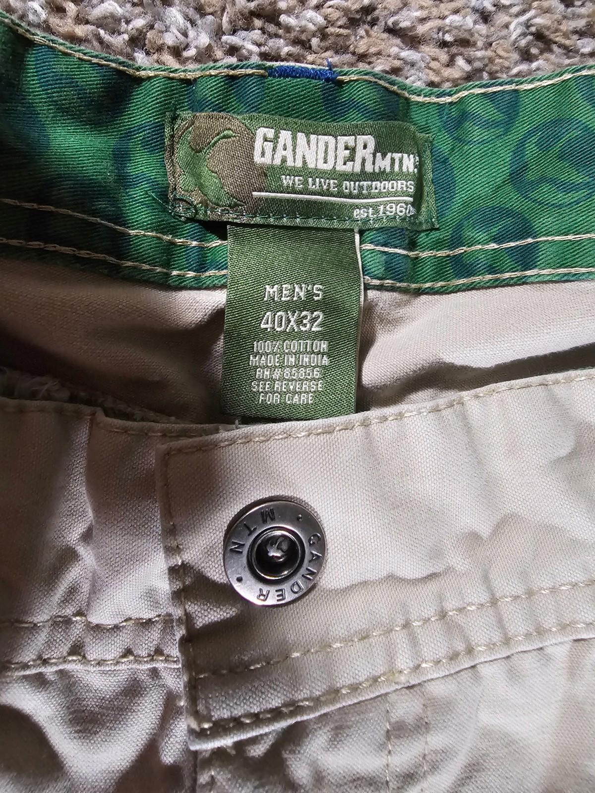 Gander Mountain Heavy Duty Convertible Zip Cargo Pants 40x32
