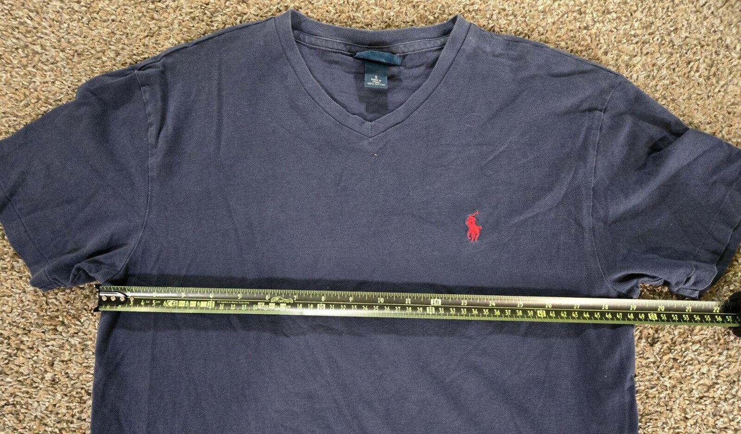 Polo Ralph Lauren T-Shirt Small Blue Gray Mens V-Neck