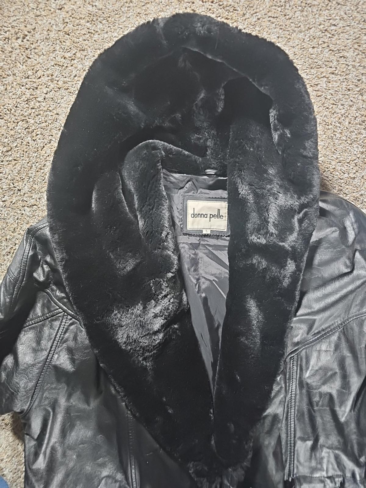 donna pelle black leather Hooded Belted jacket
